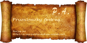 Pruzsinszky Andrea névjegykártya