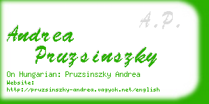 andrea pruzsinszky business card